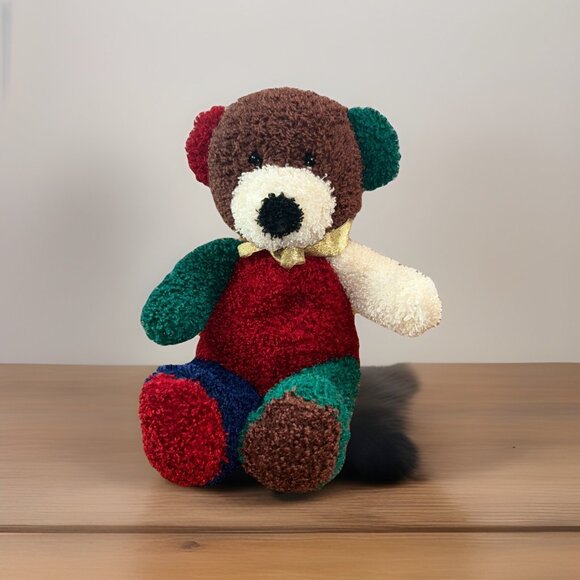 Golden Bear Co., LTD Other - Golden Bear Co Red green cream blue Brown patchwork Plush toy 14" Stuffed Animal